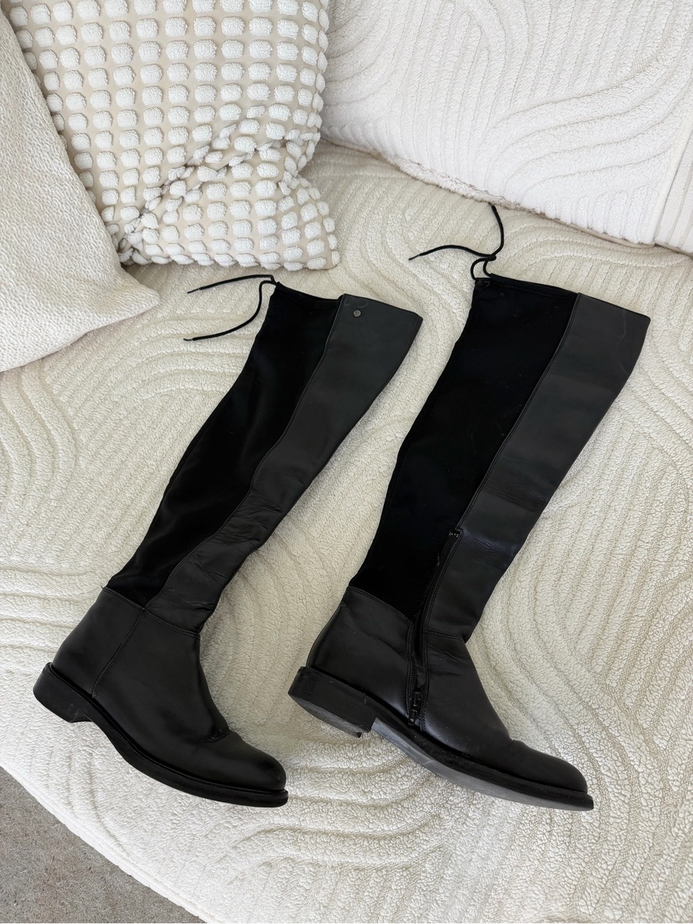 Authentic TRUSSARDI Black Over-the-Knee Riding Boots - leather - preloved- 37 EU